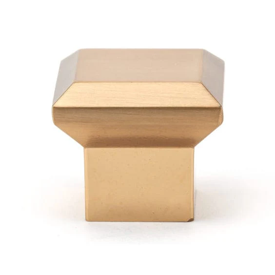 Transitional Square Knob - 1-11/32" x 1-11/32" - Aurum Brushed Gold - Image 3