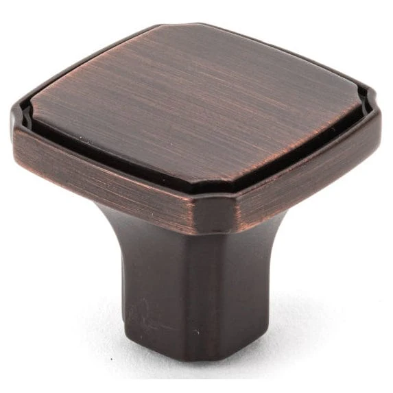 Transitional Knob, 1-3/8" x 1-3/8", Brushed Oil-Rubbed Bronze