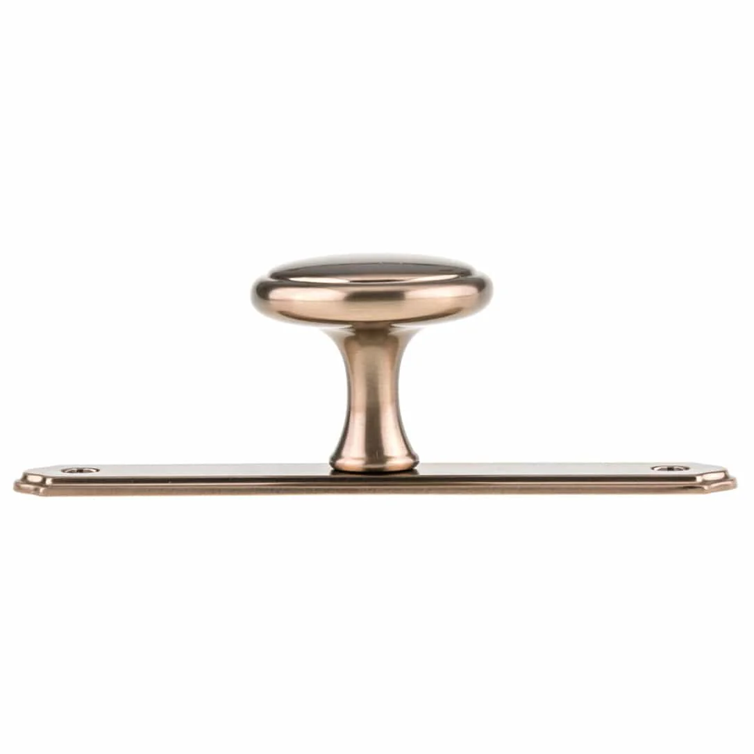 Transitional Knob with Backplate - Champagne Bronze - 1-9/16" Diameter - Image 3