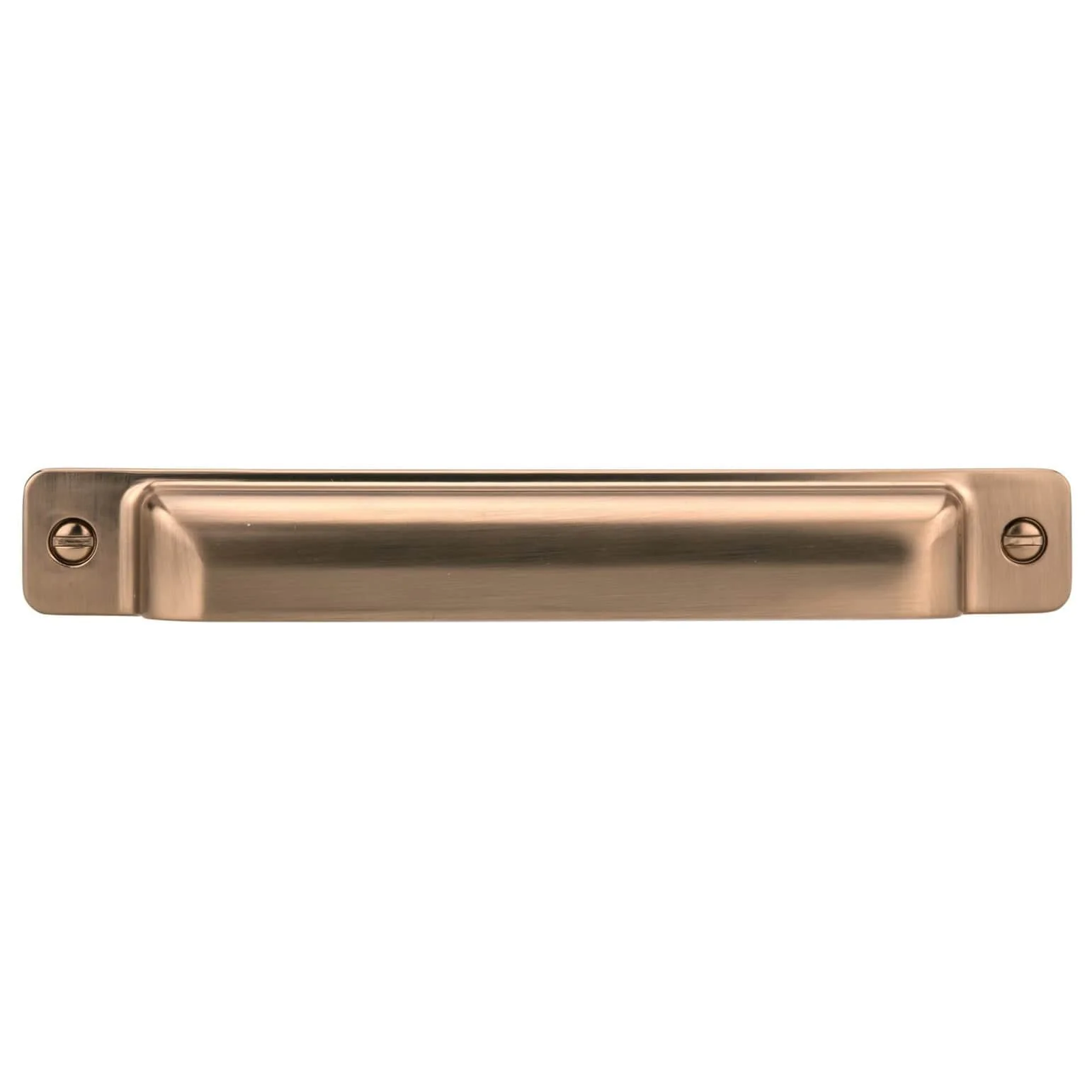 Rectangular Cup Transitional Pull - 5-1/32" Center-to-Center -5-3/4" OL - Champagne Bronze