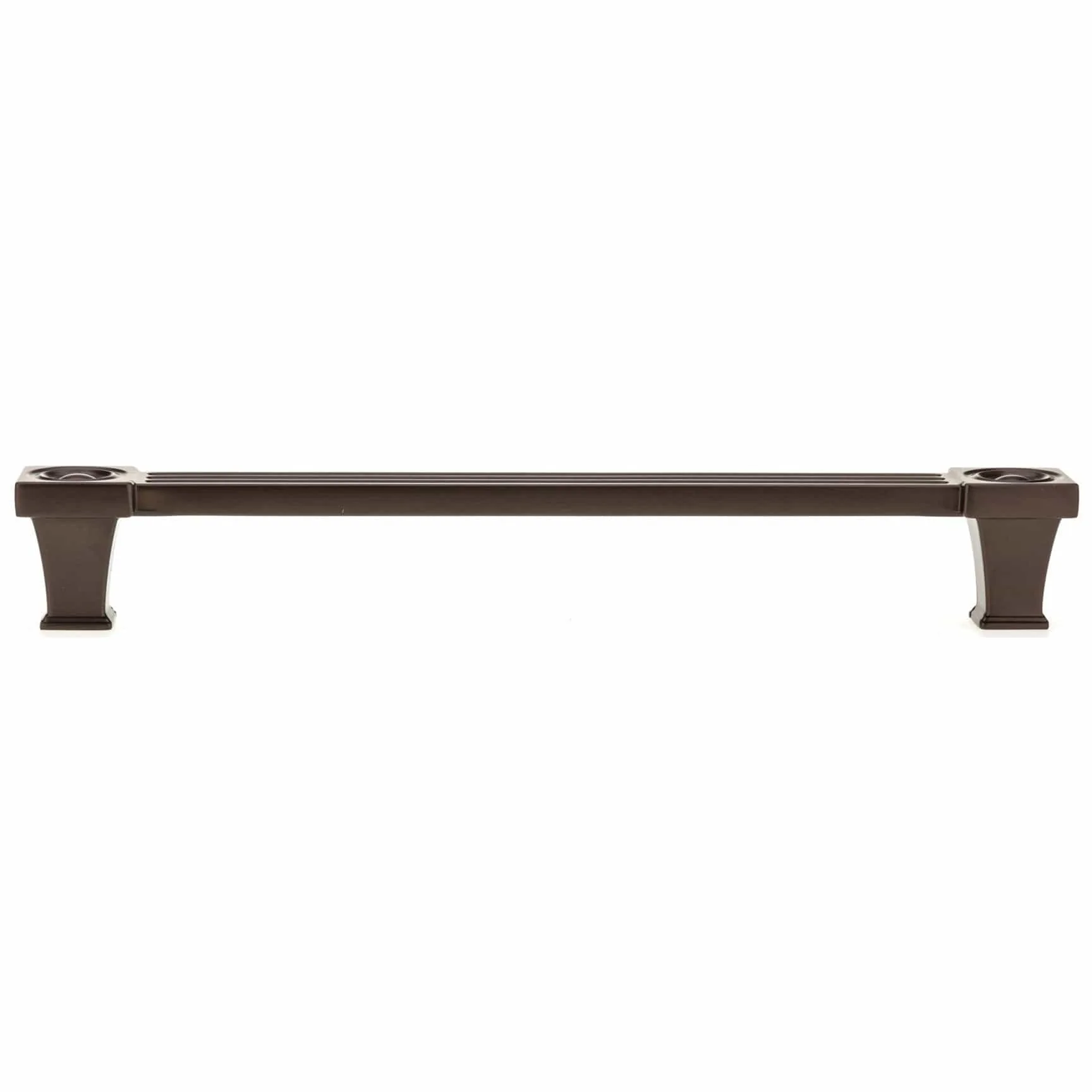 Art Deco Style Transitional Pull - 7-9/16" Center-to-Center - 8-1/2" OL - Honey Bronze - Image 3