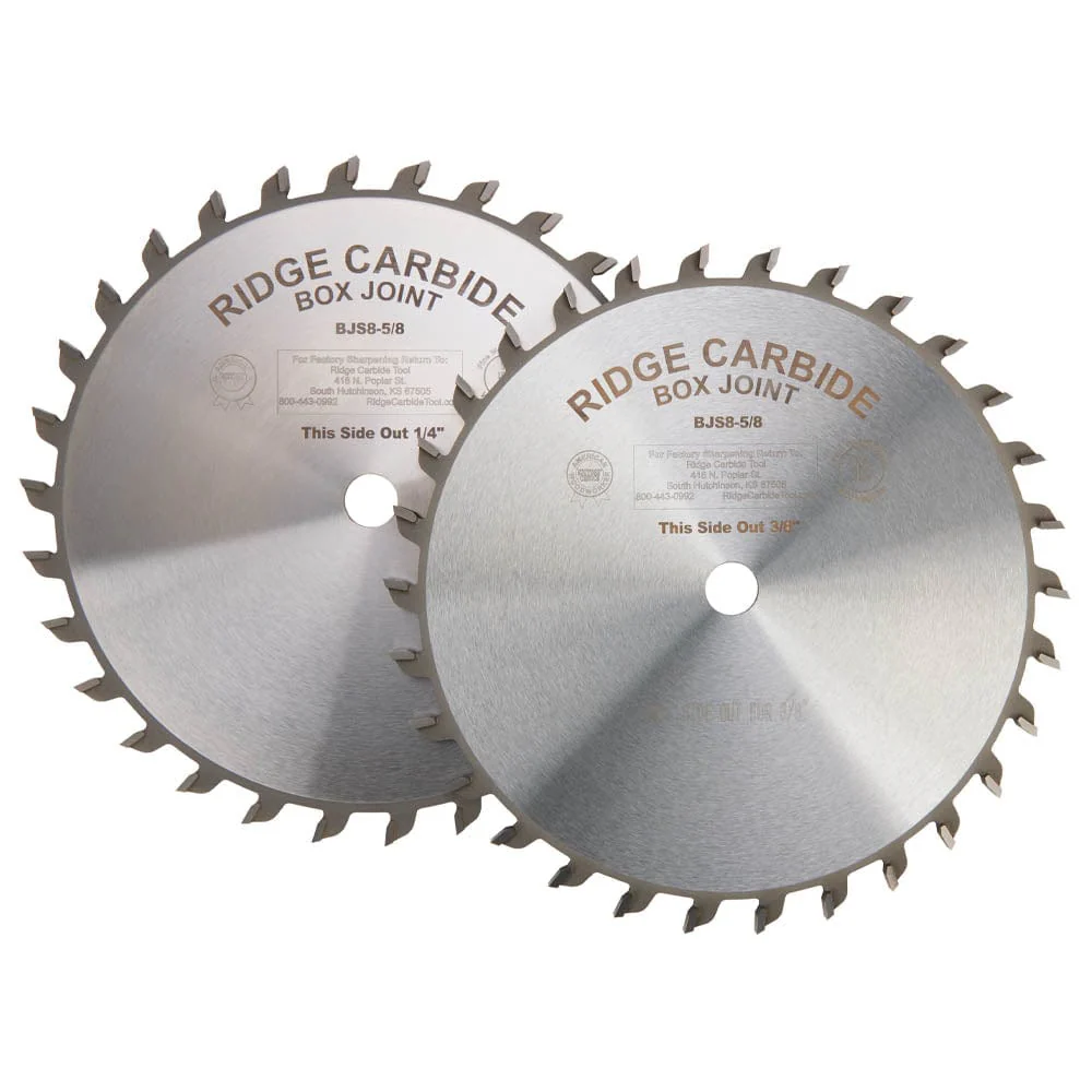 Box & Finger Joint Blade Set (1/4" - 3/8") - 2 Piece - 8" x 5/8" Bore x 30T