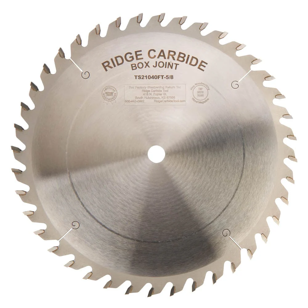 TS2000 Flat Top Box Joint Blade - 10" x 5/8" Bore x 40T - STR - Full Kerf