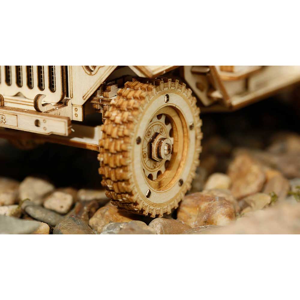 Army Field Car 3D Wooden Puzzle Kit - Image 4