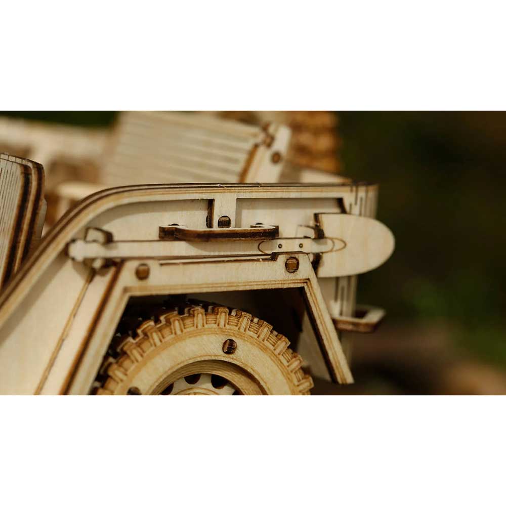 Army Field Car 3D Wooden Puzzle Kit - Image 5