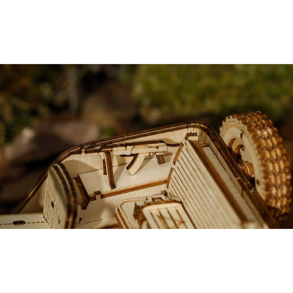 Army Field Car 3D Wooden Puzzle Kit - Image 6