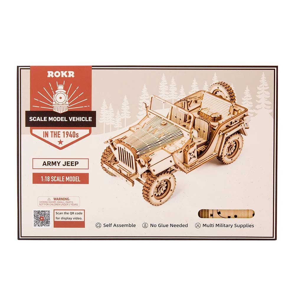 Army Field Car 3D Wooden Puzzle Kit - Image 7