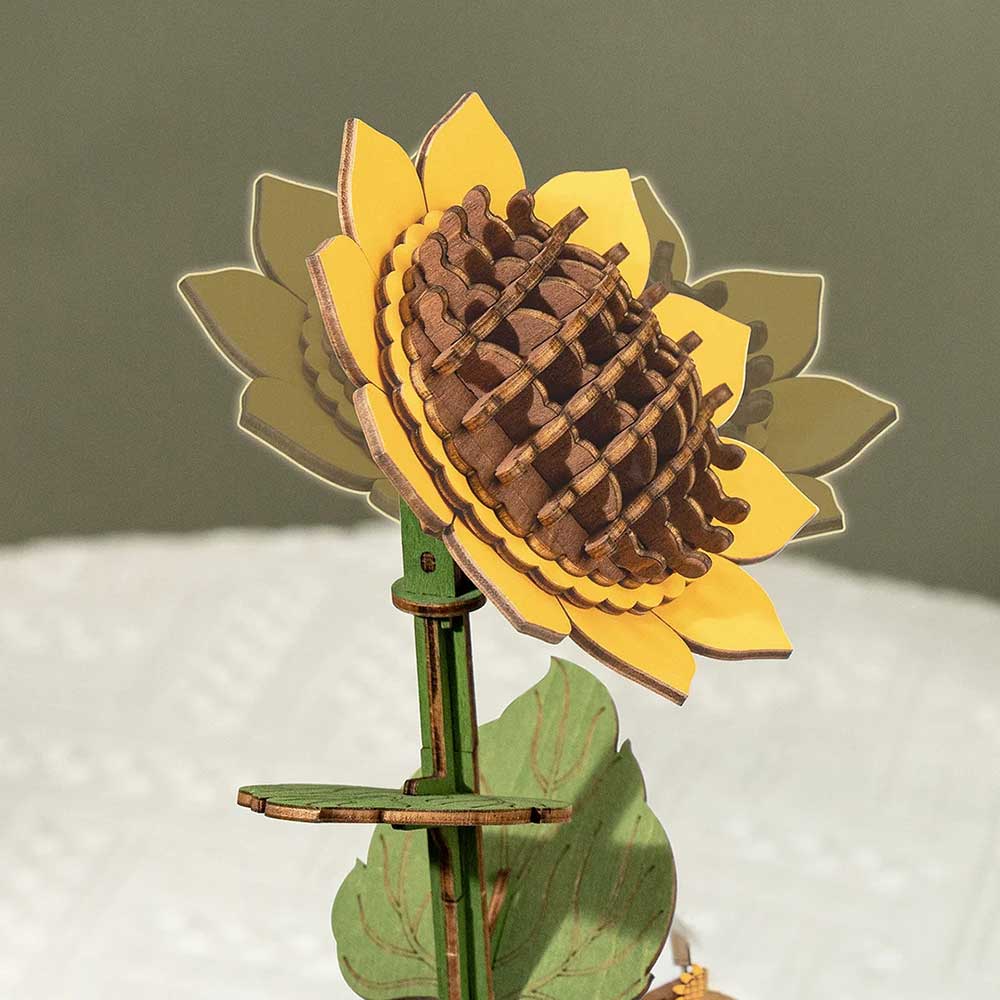 Sunflower 3D Wood Puzzle Kit - Image 2