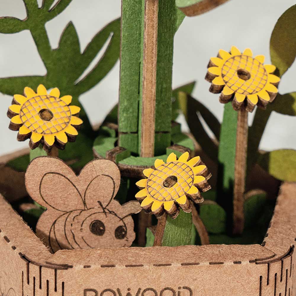 Sunflower 3D Wood Puzzle Kit - Image 3
