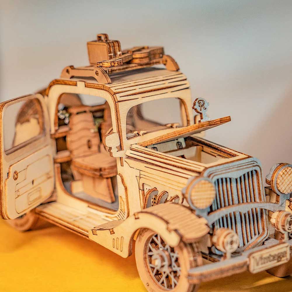 Vintage Car 3D Wooden Puzzle Kit - Image 2