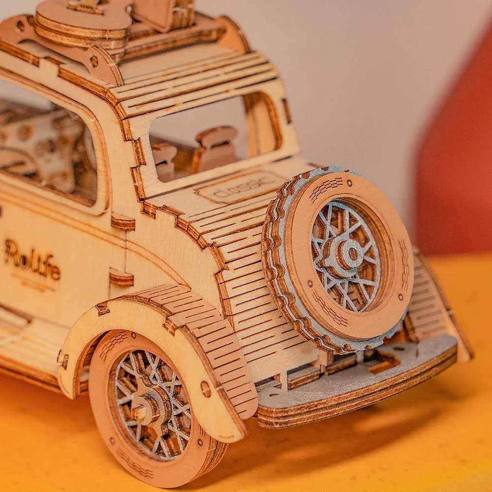 Vintage Car 3D Wooden Puzzle Kit - Image 6