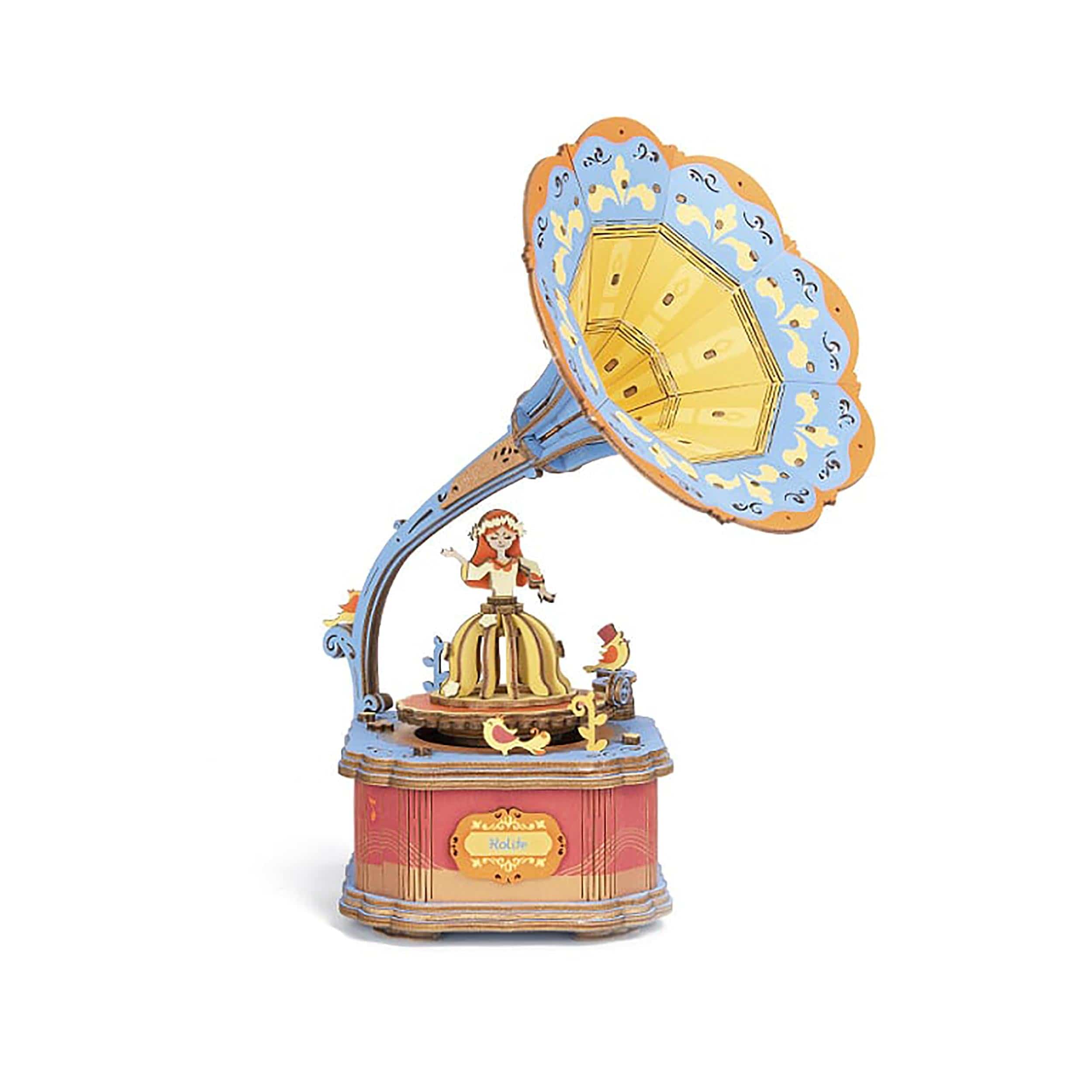 Vintage Gramophone Wooden Model Music Box Kit