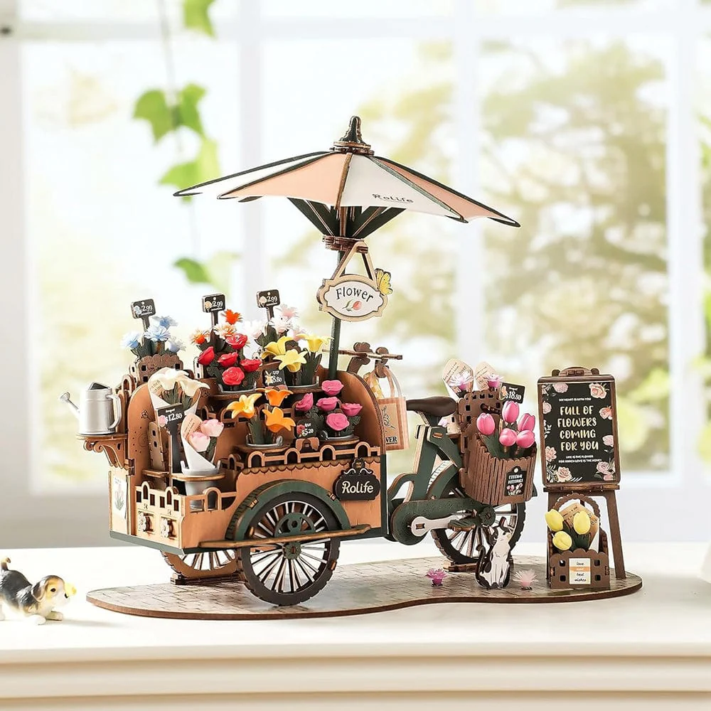 Blossom Cart 3D Wooden Puzzle Model Kit - Image 2