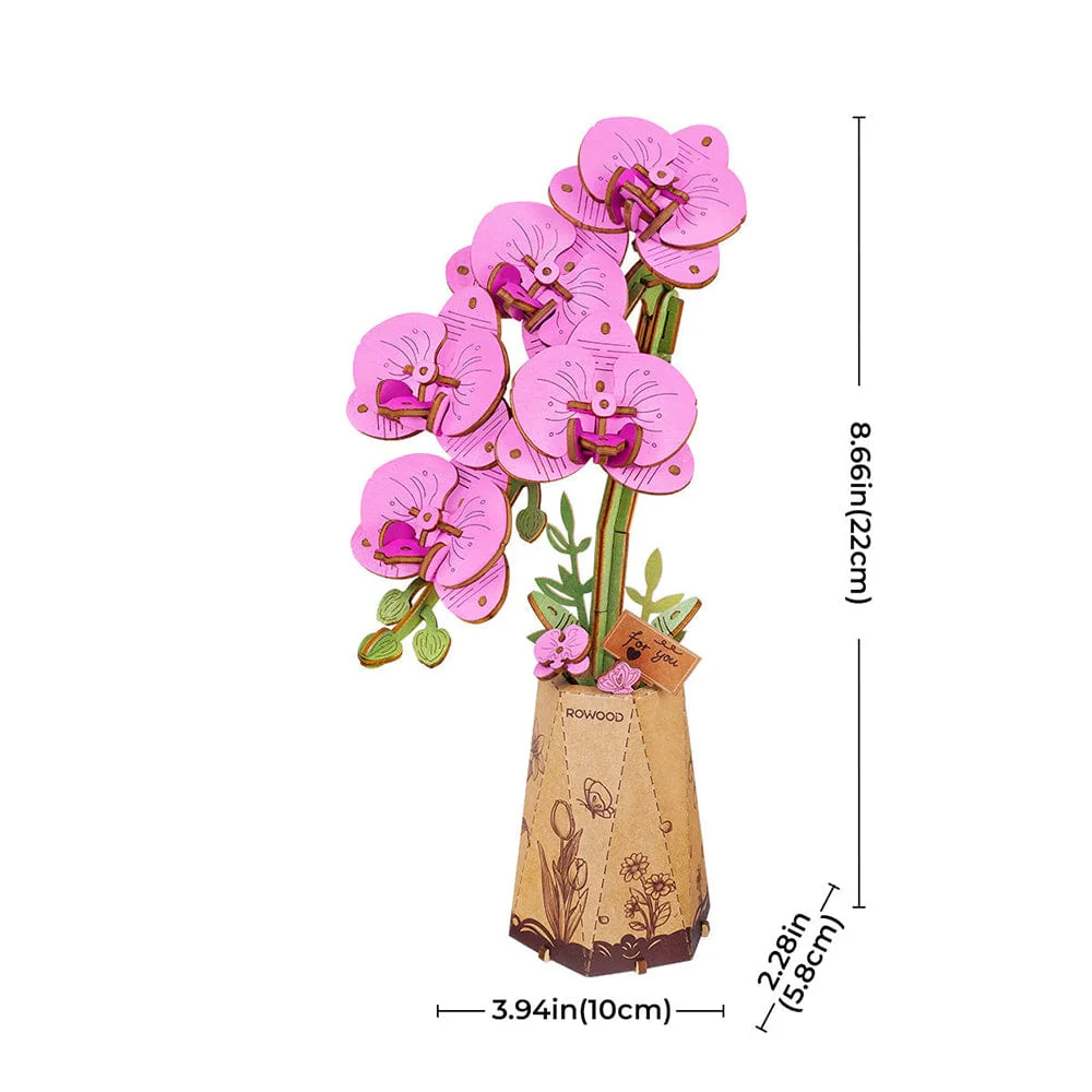 Purple Moth Orchid 3D Wooden Flower Model Kit - Image 3