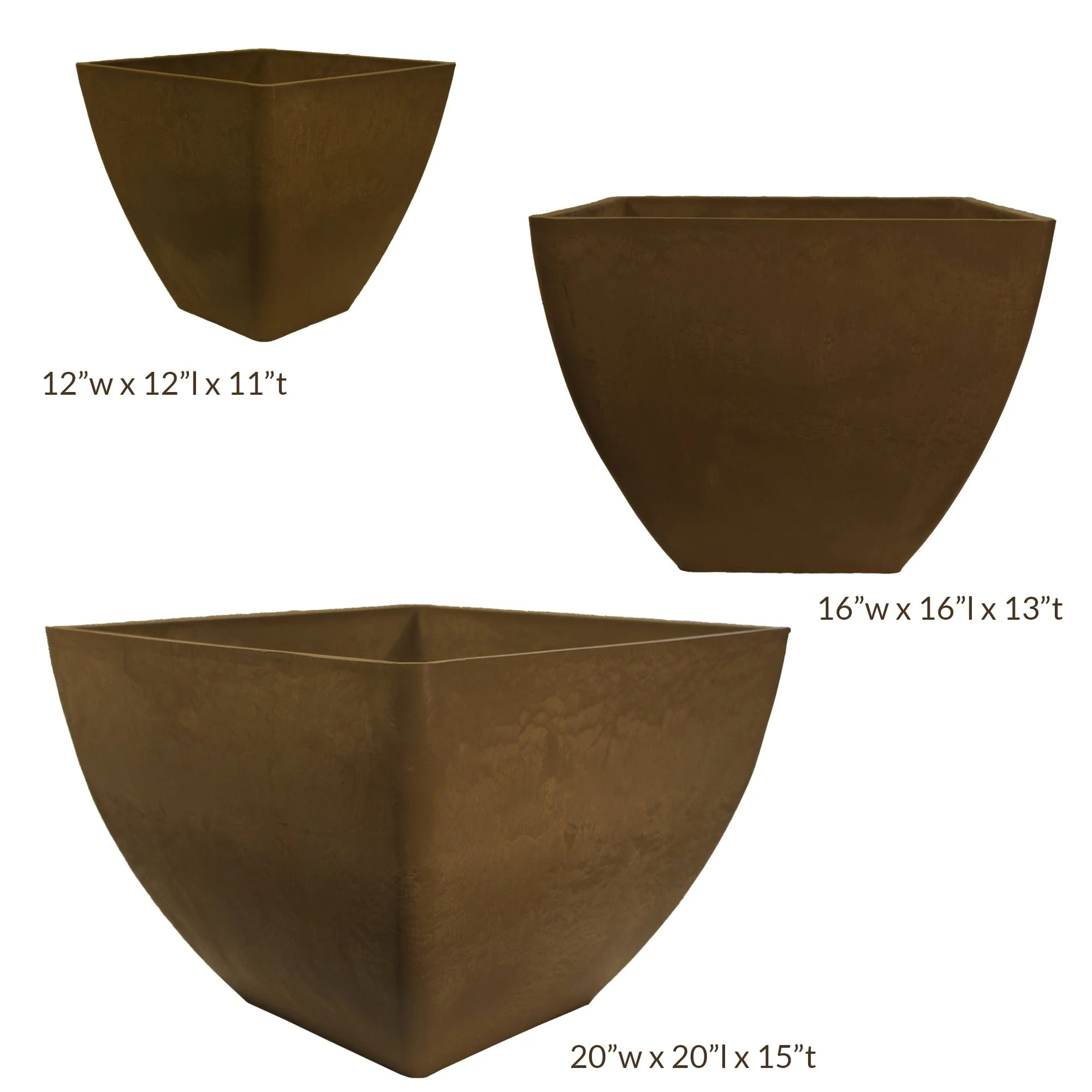 12" Square Garden Planter Oak - Image 7