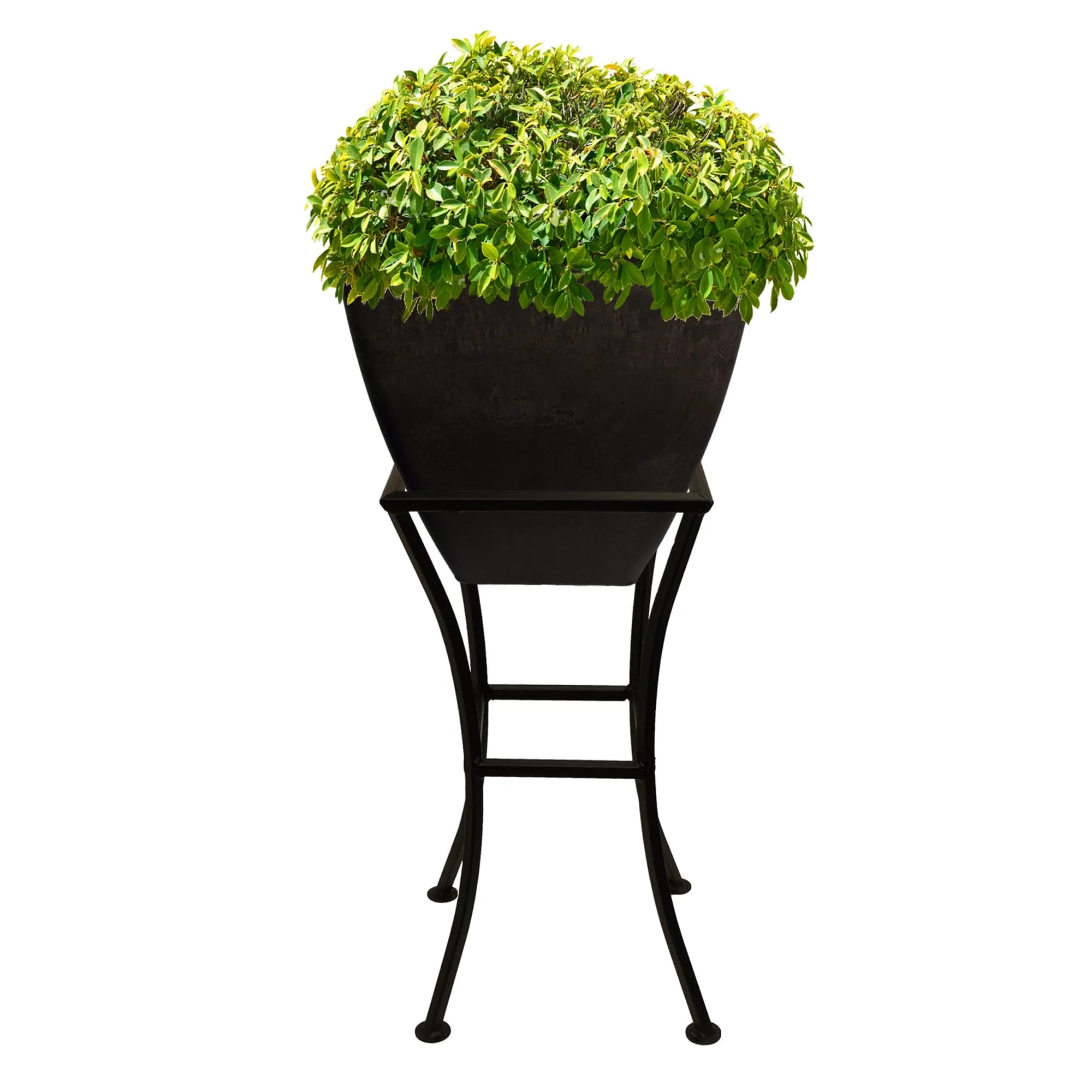 12" Square Garden Planter with Wrought Iron Stand Graphite - Image 3