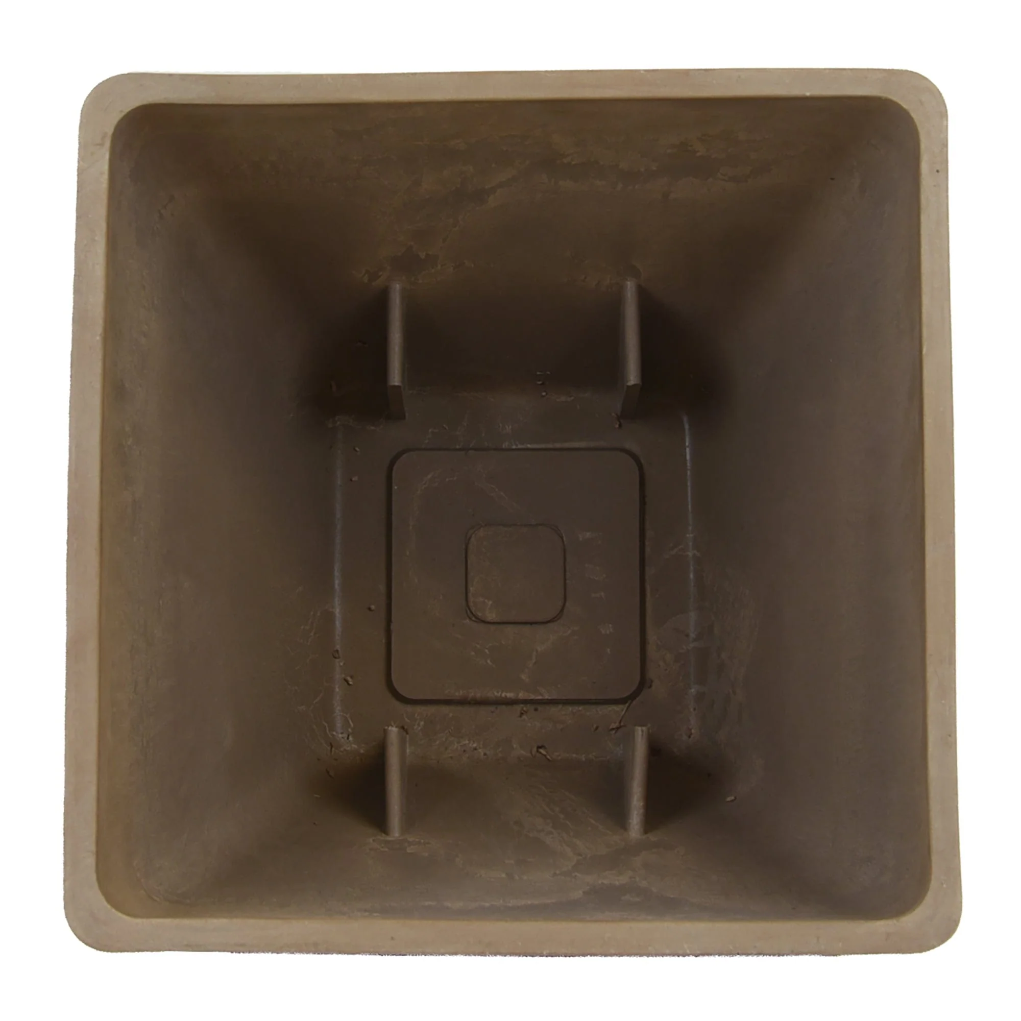 12" Square Garden Planter with Wrought Iron Stand Oak - Image 3