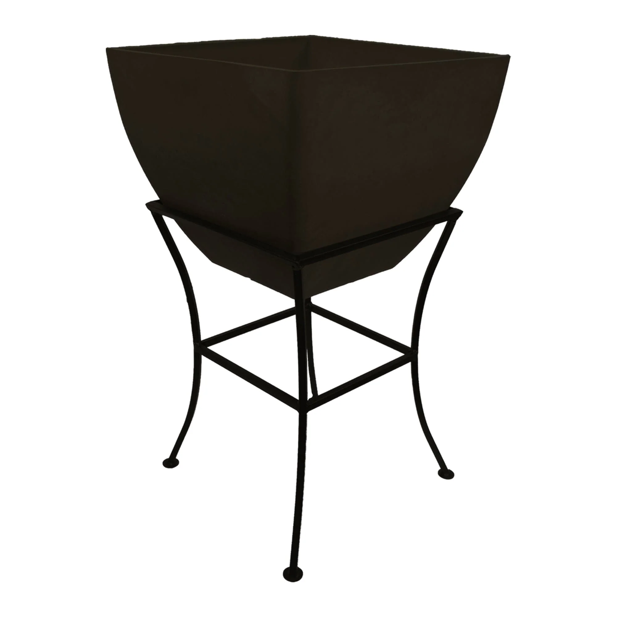 20" Square Garden Planter with Wrought Iron Stand Graphite - Image 2