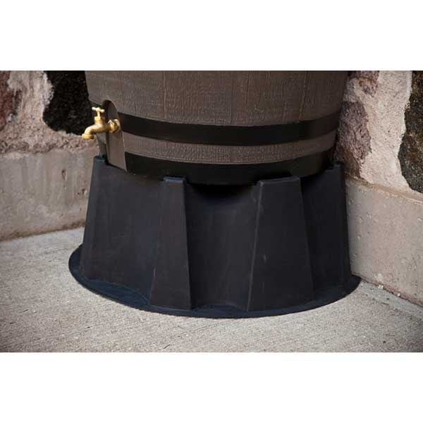 Black Rain Barrel Stand for 50 gallon Rain Barrels with Flat Back - Image 2
