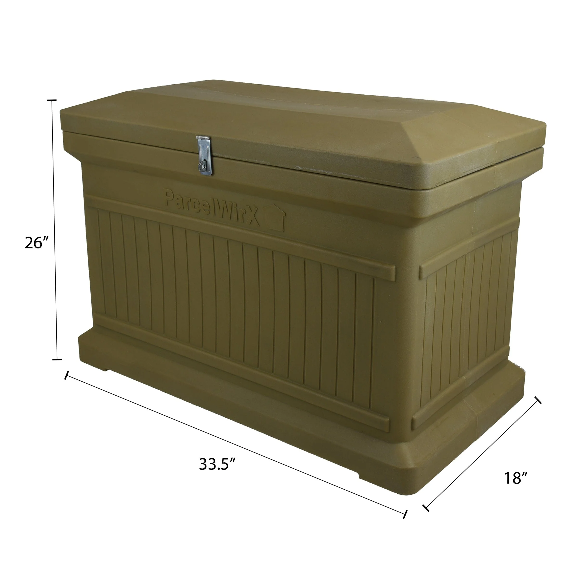 ParcelWirx Premium Horizontal Lockable Package Delivery Box with Hinged Lid Oak - Image 5