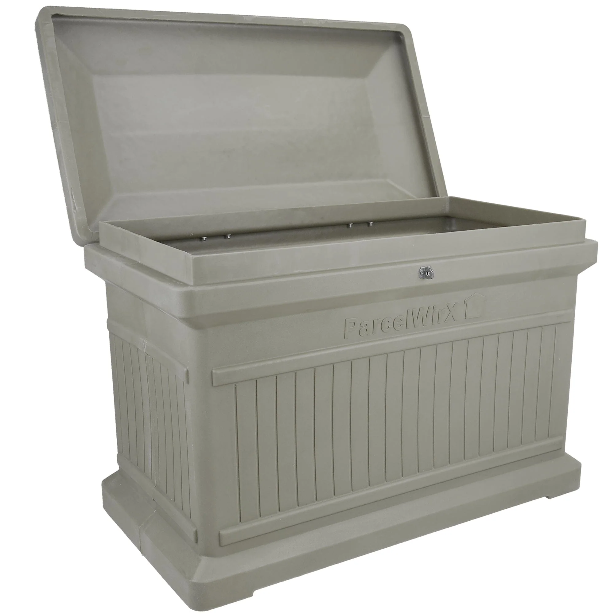 ParcelWirx Premium Horizontal Lockable Package Delivery Box with Hinged Lid Prestige Pewter - Image 2