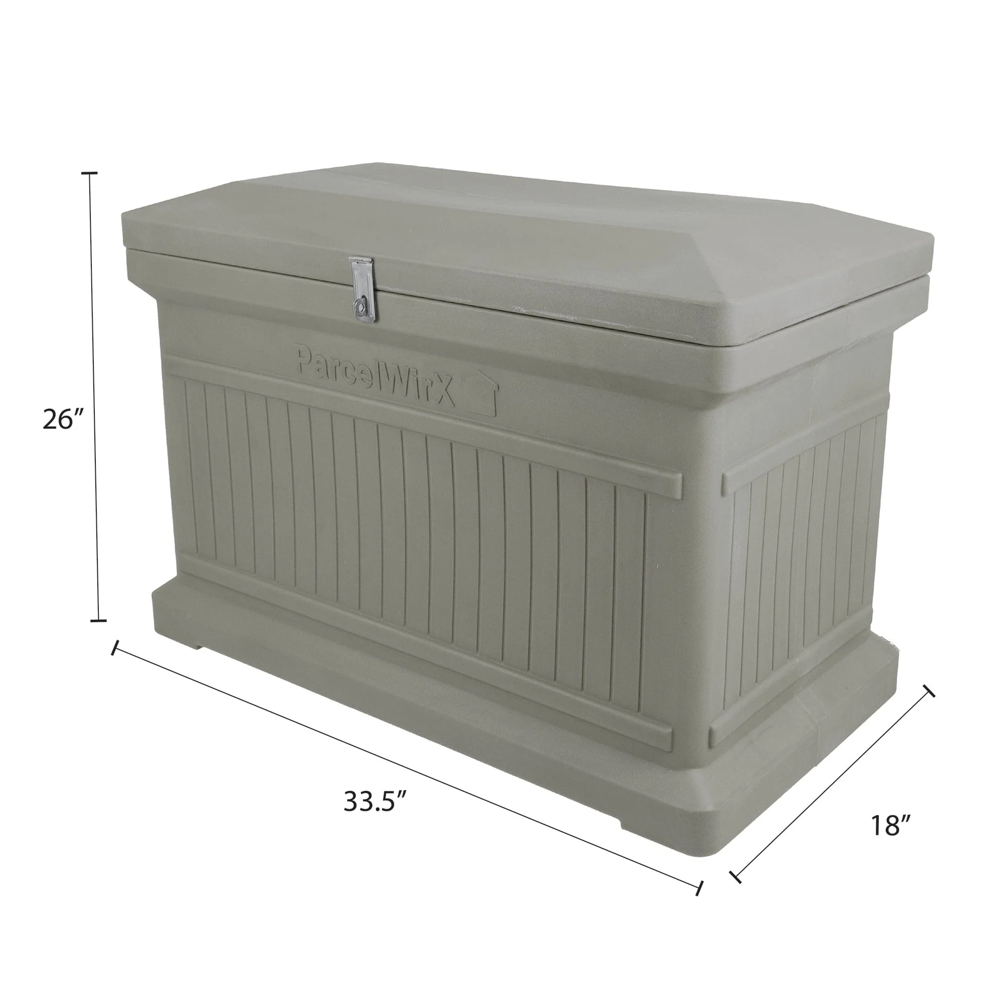 ParcelWirx Premium Horizontal Lockable Package Delivery Box with Hinged Lid Prestige Pewter - Image 5