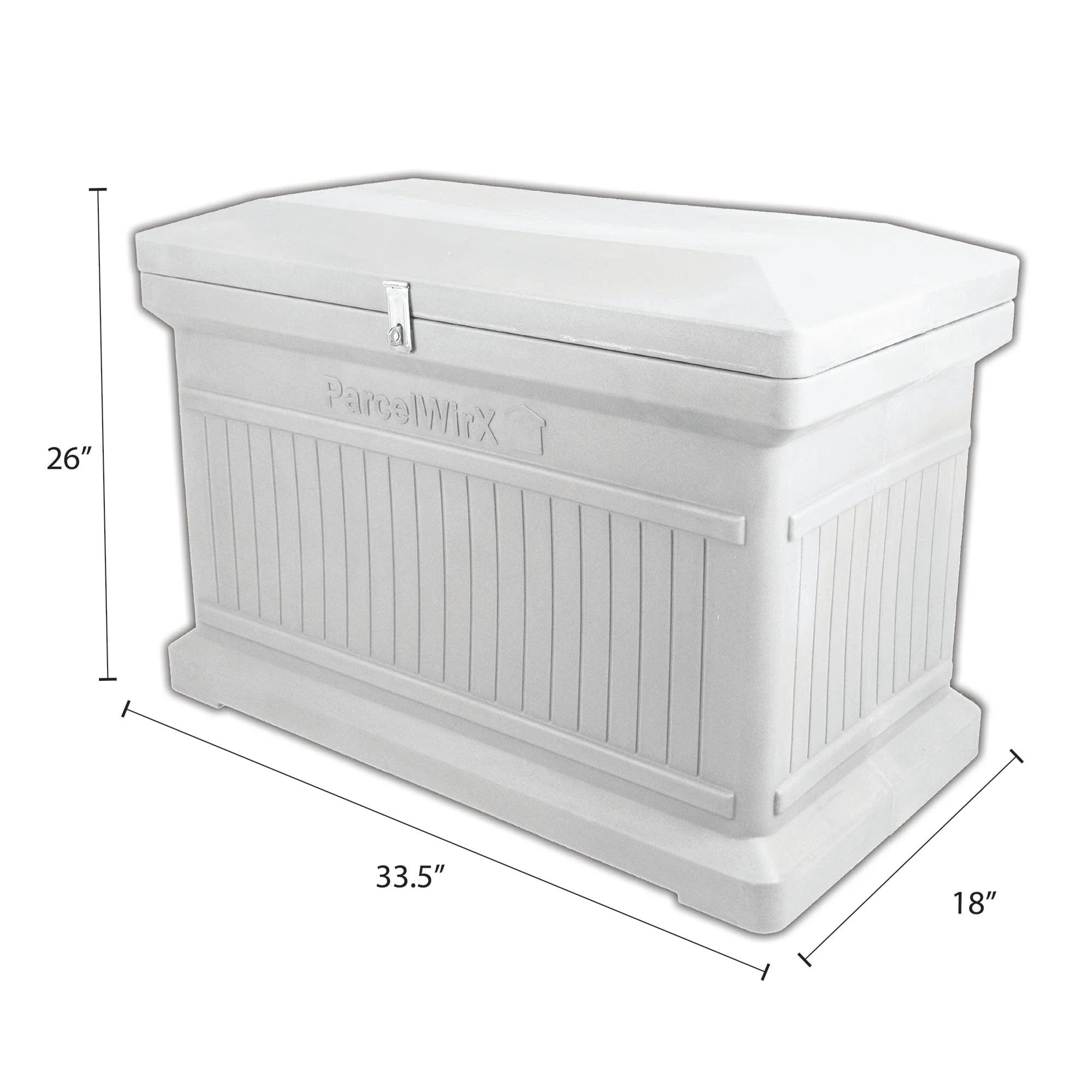 ParcelWirx Premium Horizontal Lockable Package Delivery Box with Hinged Lid Slate Gray - Image 5