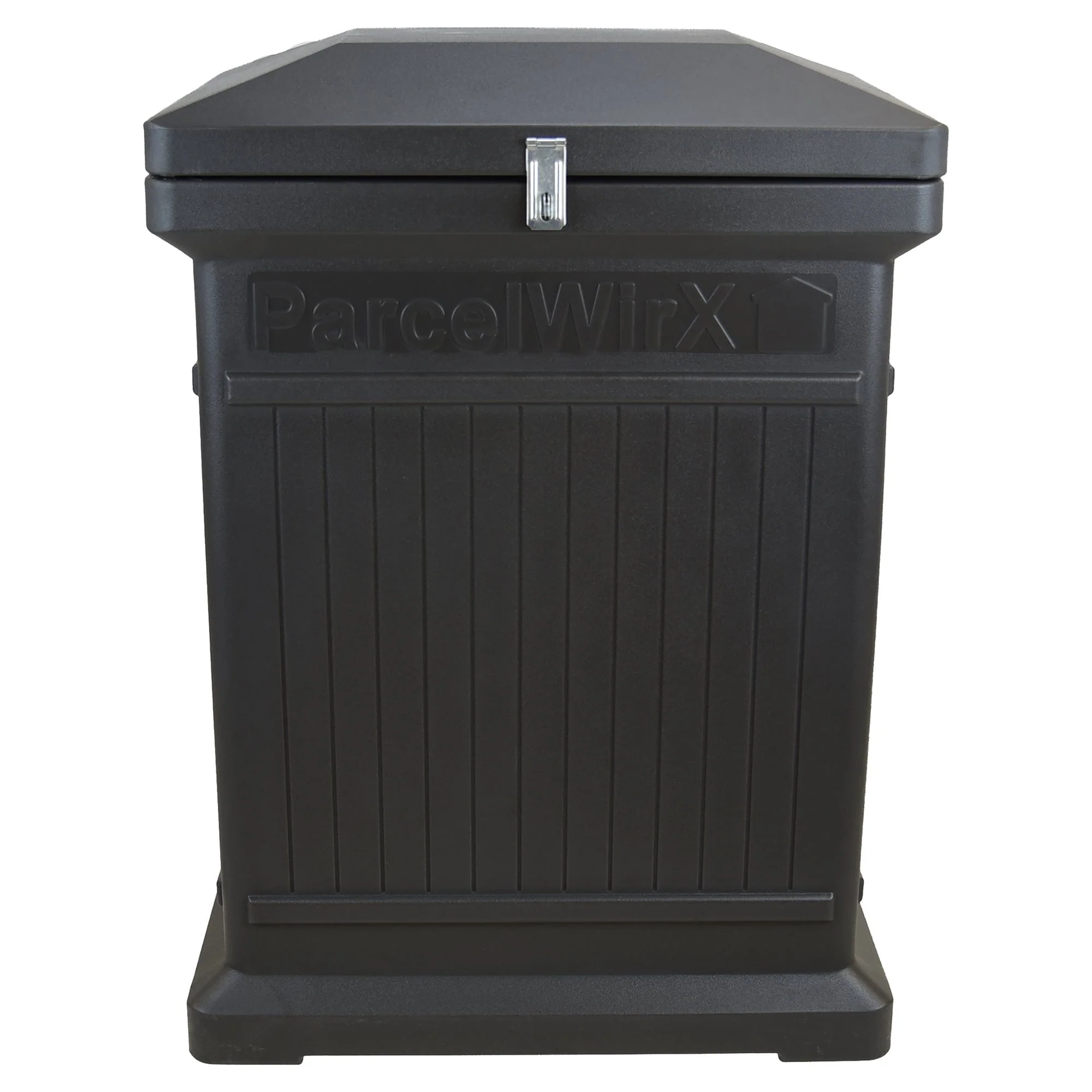 ParcelWirx Premium Vertical Lockable Package Delivery Box with Hinged Lid Graphite