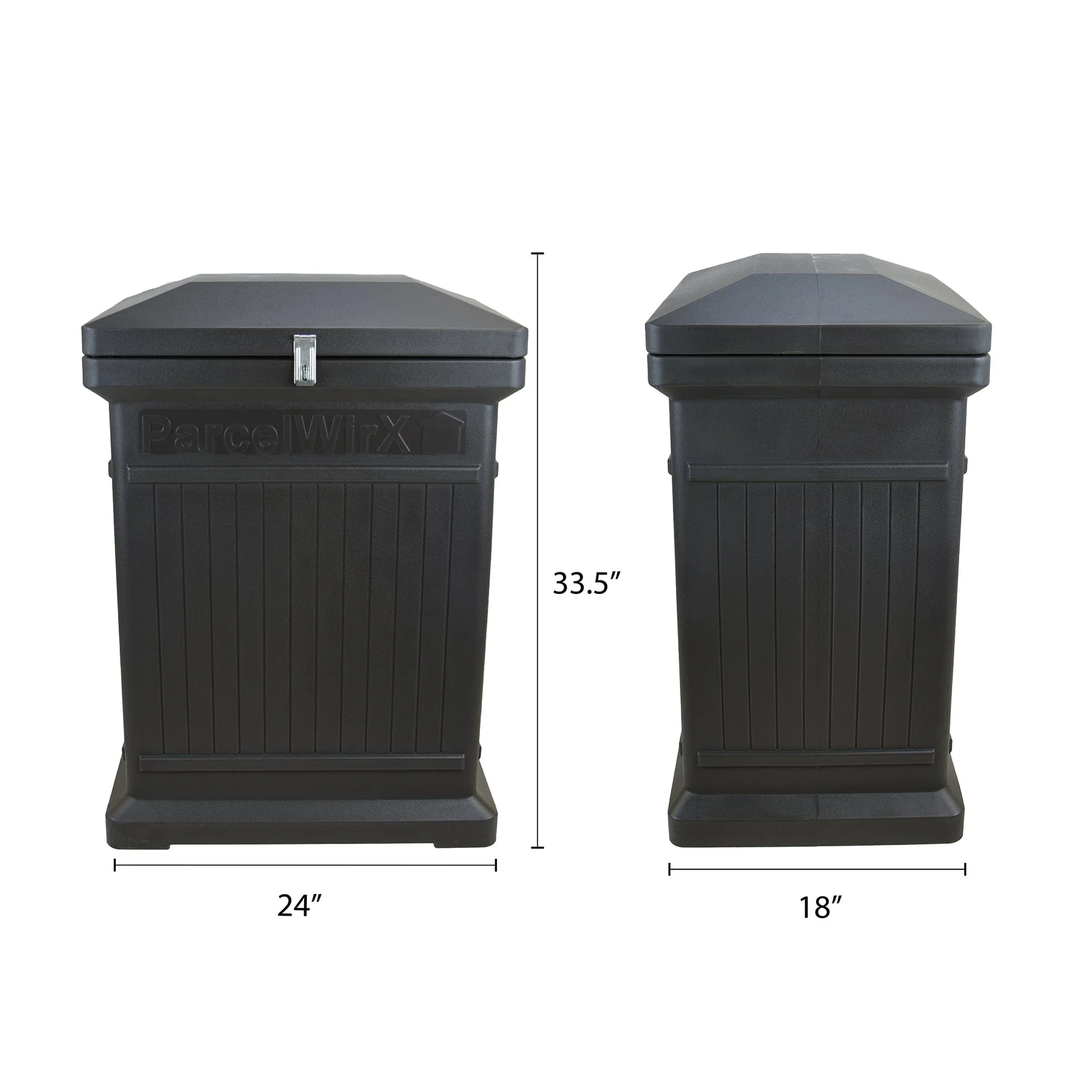 ParcelWirx Premium Vertical Lockable Package Delivery Box with Hinged Lid Graphite - Image 8