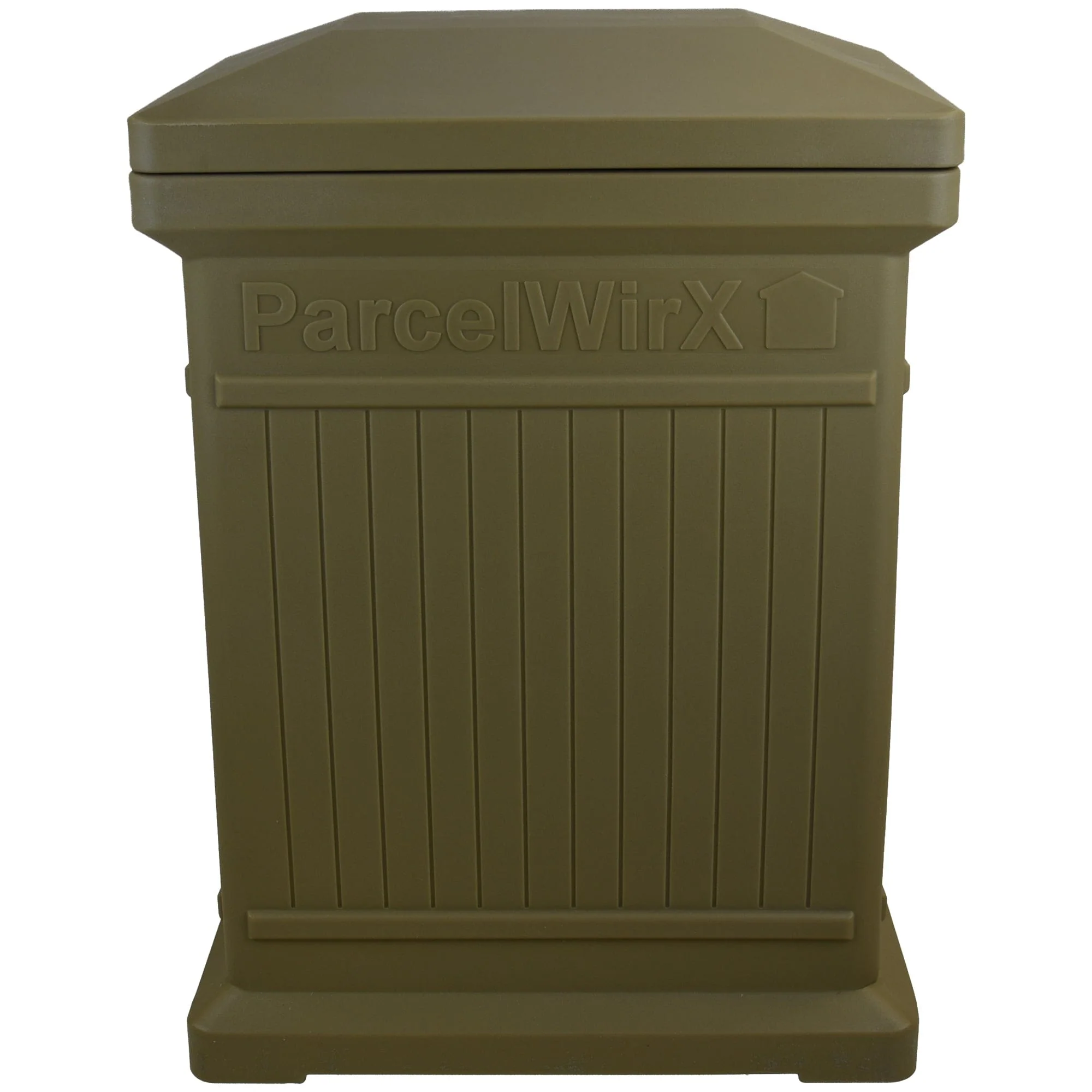 ParcelWirx Vertical Package Delivery Box with Lift Off Lid Oak