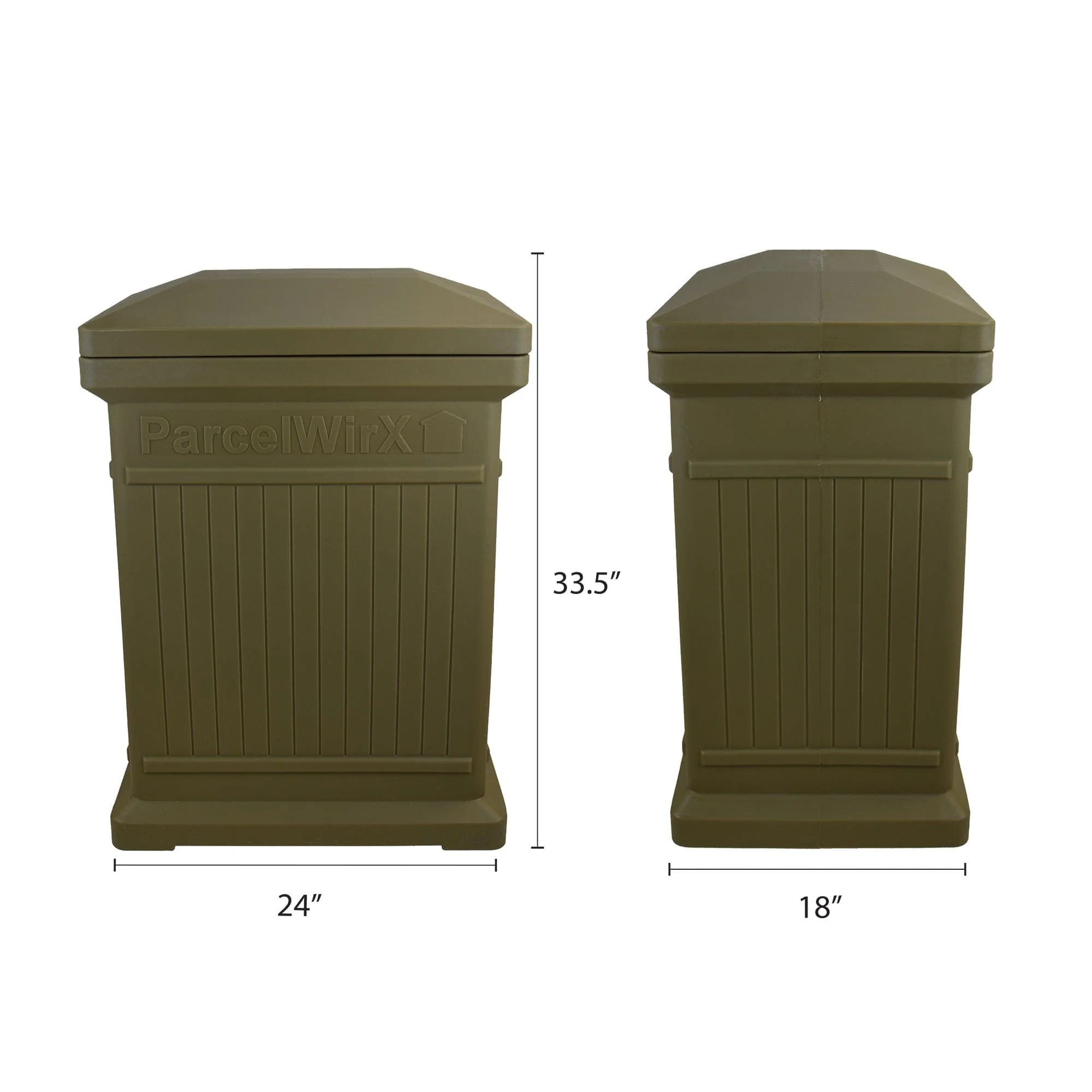 ParcelWirx Vertical Package Delivery Box with Lift Off Lid Oak - Image 6