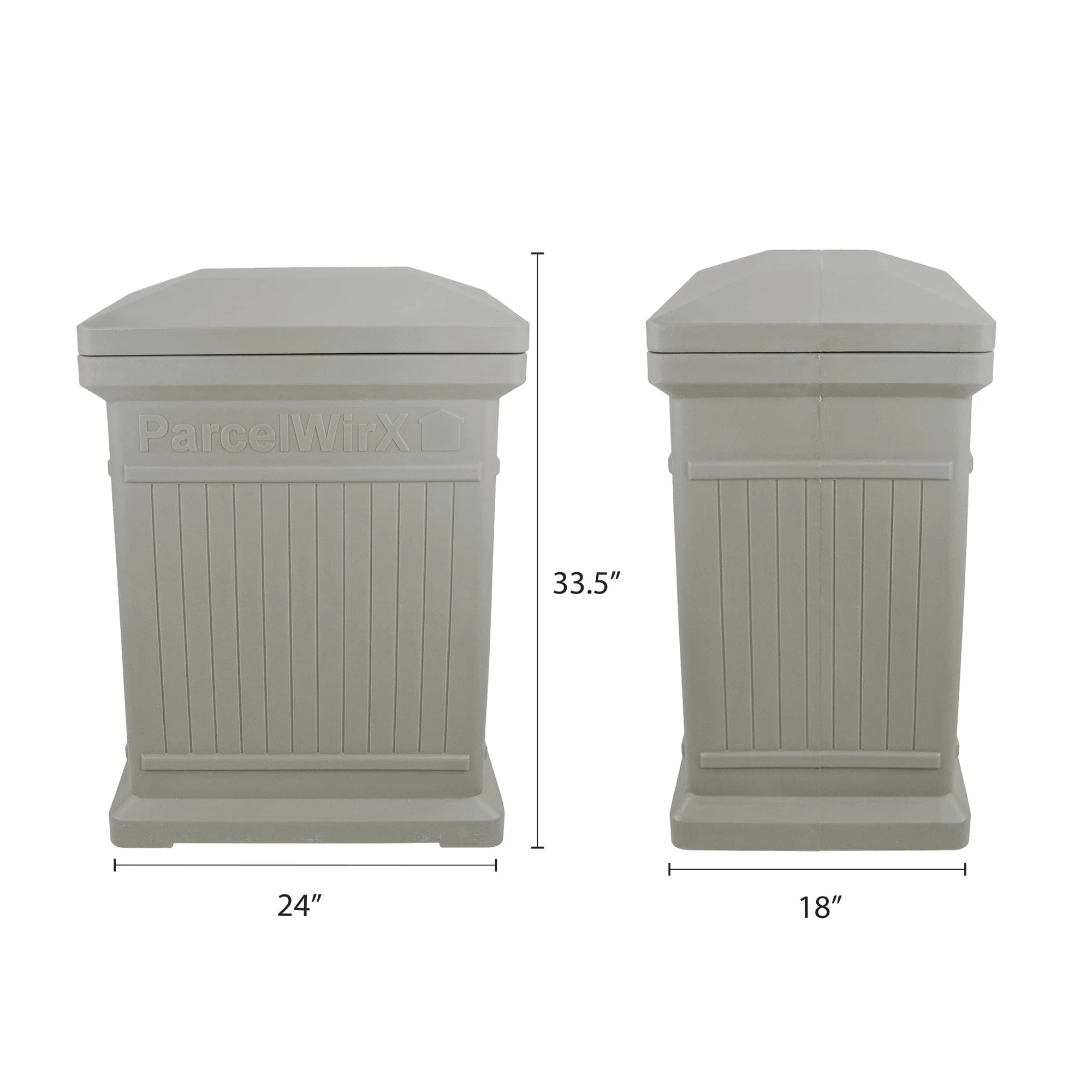 ParcelWirx Vertical Package Delivery Box with Lift Off Lid Prestige Pewter - Image 6