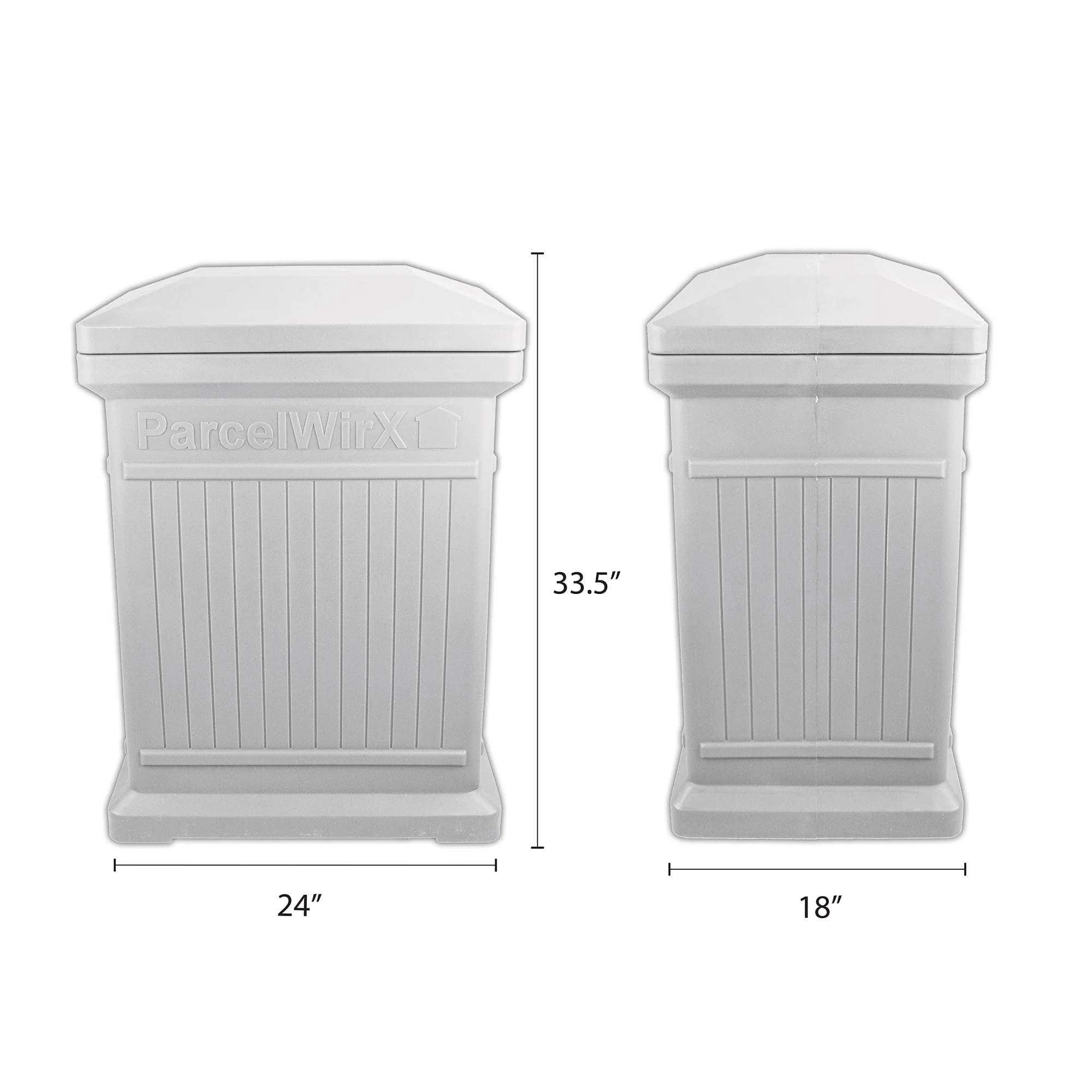 ParcelWirx Vertical Package Delivery Box with Lift Off Lid Slate Gray - Image 6