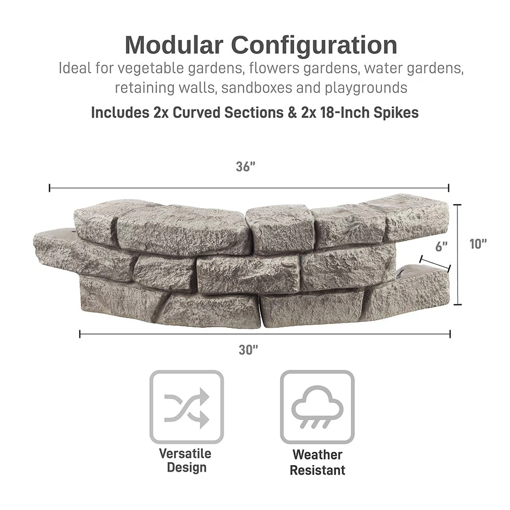 Rock Lock Raised Garden Bed Curved Rock Pack of 2 - Image 3