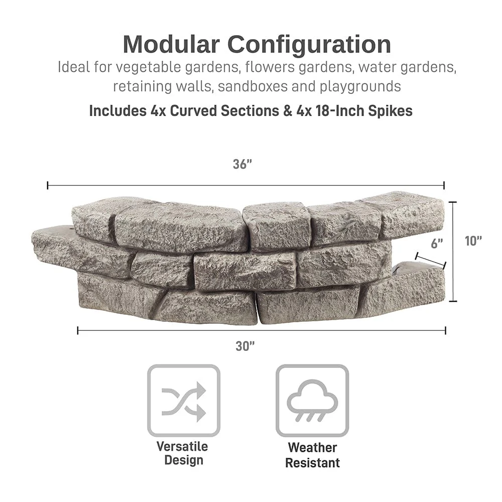 Rock Lock Raised Garden Bed Curved Rock Pack of 4 - Image 3