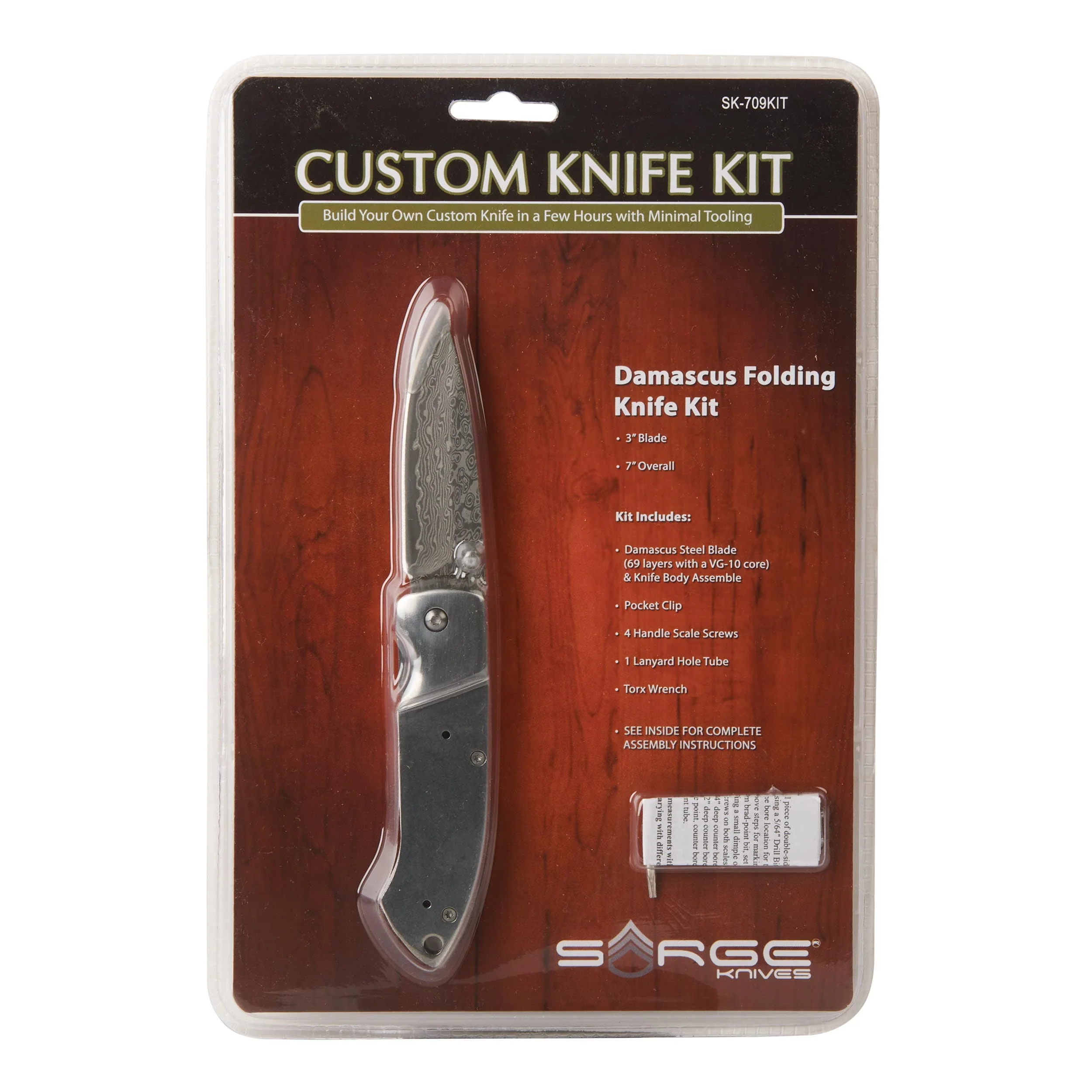 Brave 69 Pocketknife for Hunting and Fishing - 7" - Unfinished Kit - Image 4