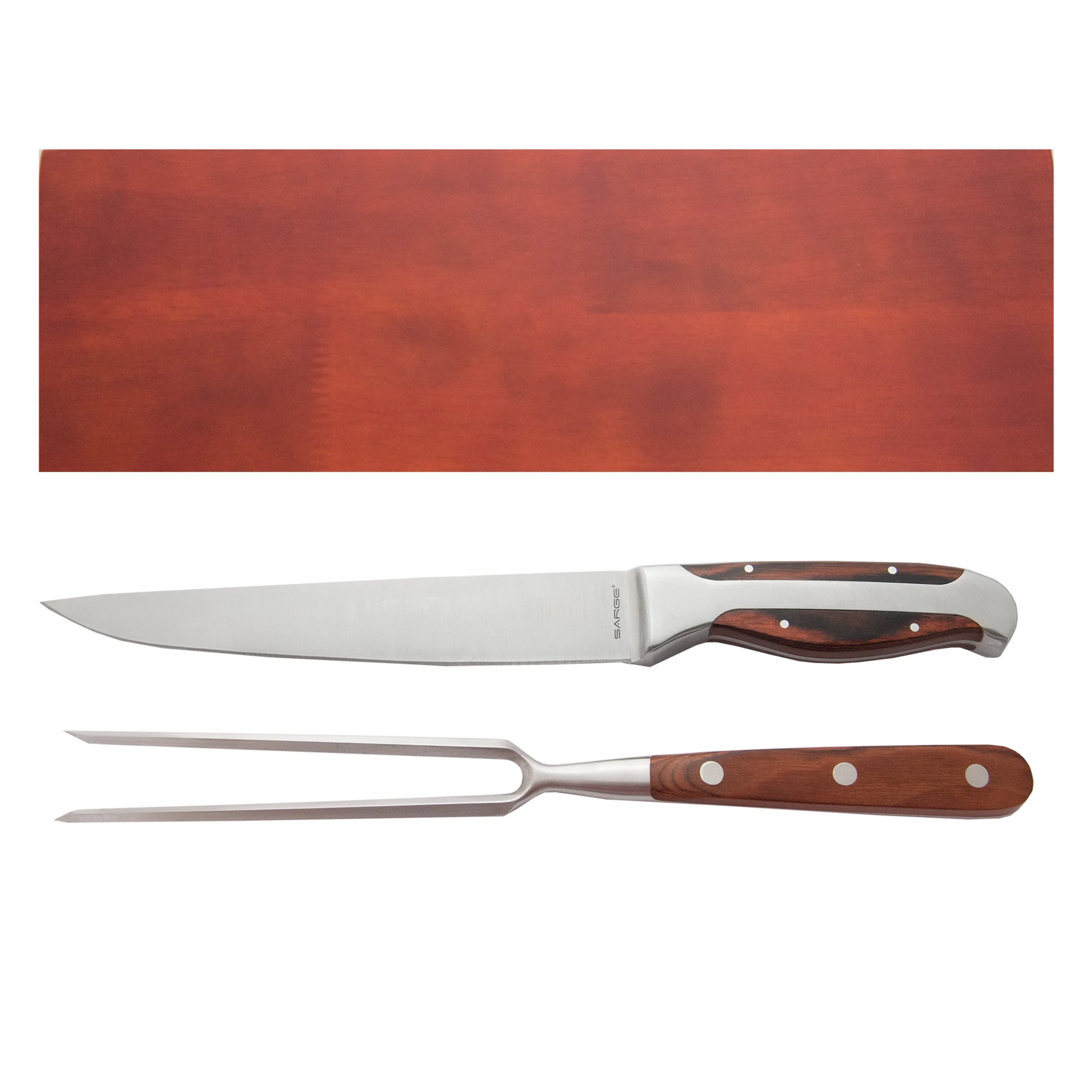 Prime Cut - 2 Piece Wooden Carving Set, Stainless Steel and Cocobolo