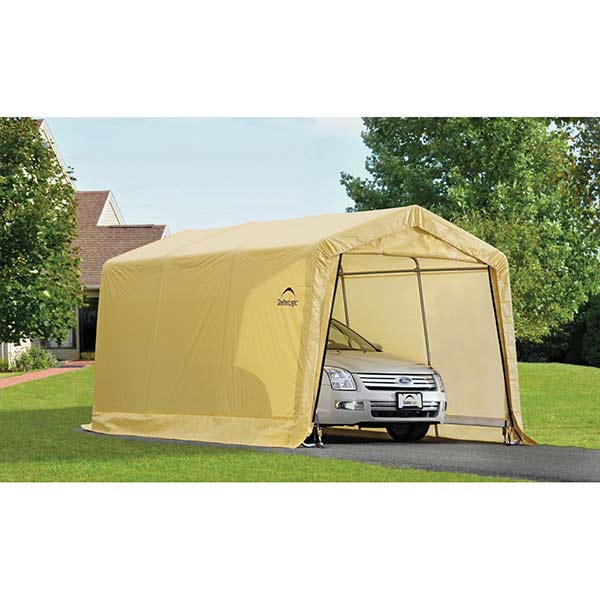 Auto Shelter, 10' x 15' x 8', Peak Style Instant Garage, Sandstone - Image 3