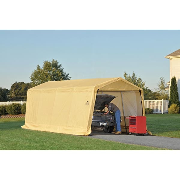 Auto Shelter, 10' x 20' x 8', Peak Style Instant Garage, Sandstone - Image 3