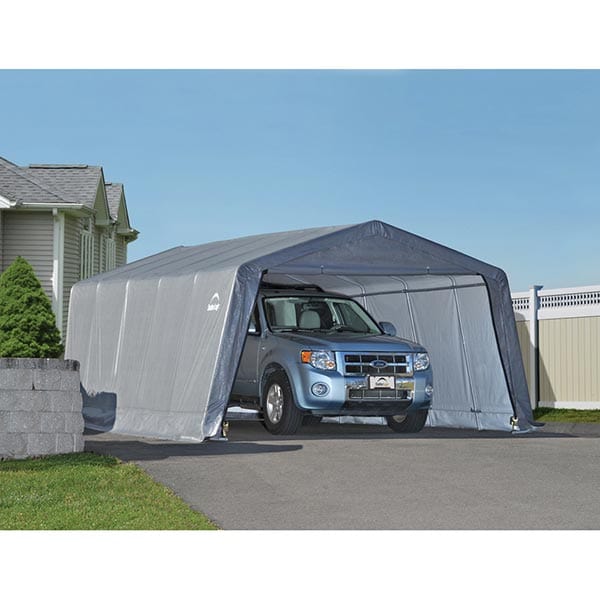 Garage-in-a-Box 12' x 20' x 8', Peak Style, Gray - Image 3