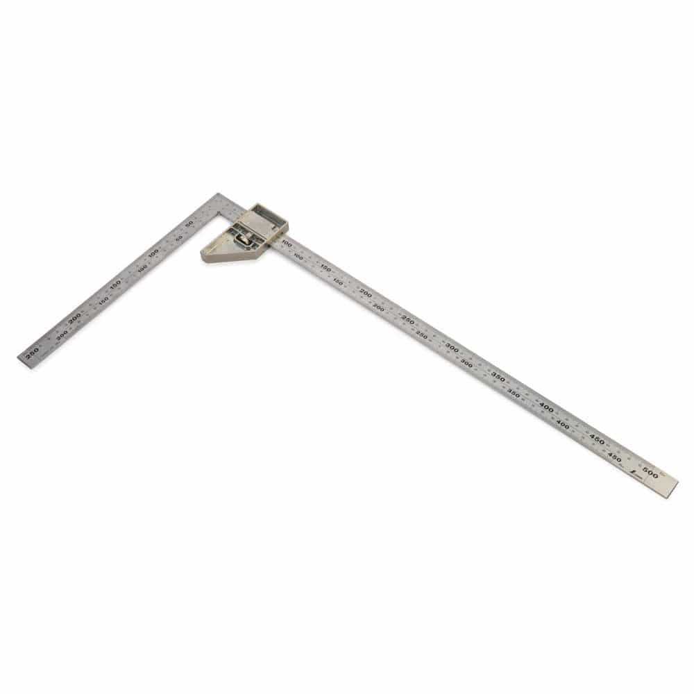 Wide Carpenter's Square with Hard Chrome Finish and Metal Stopper - 20" x 10" - Image 2