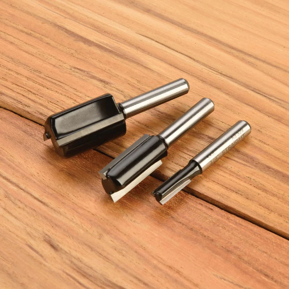 Carbide Straight Router Bit Set - 3 Piece - Image 2