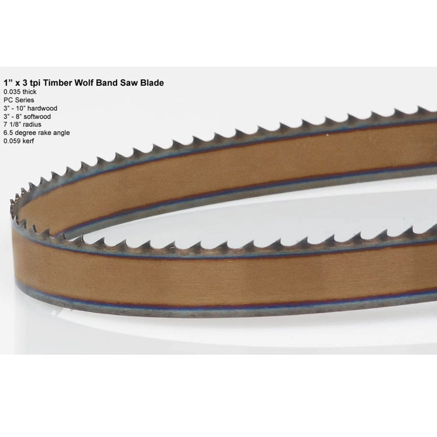 Bandsaw Blade - 131-1/2" x 1" x .035" x 3 TPI - Positive Claw