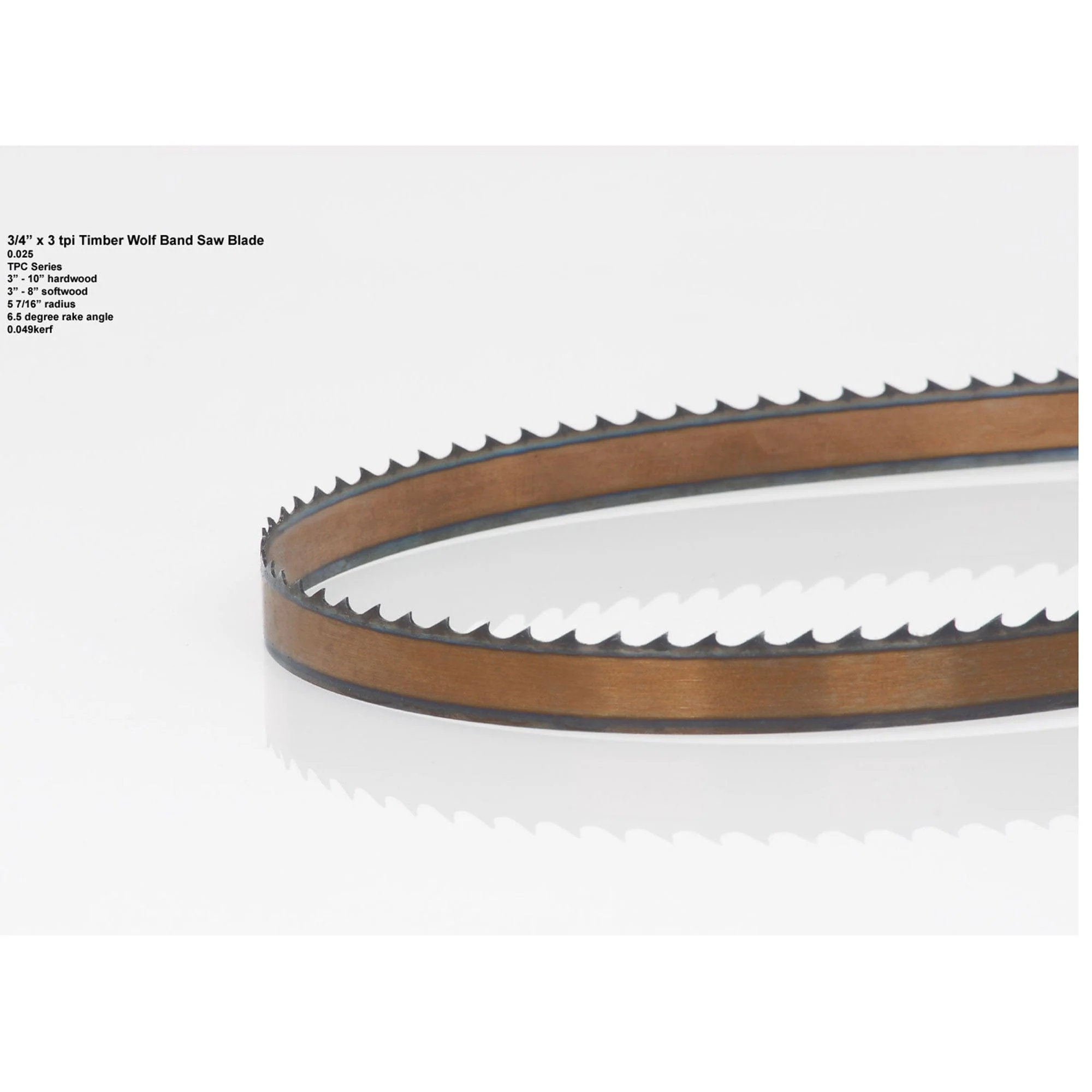 Bandsaw Blade - 131-1/2" x 3/4" x .025" x 3 TPI - Thin Positive Claw