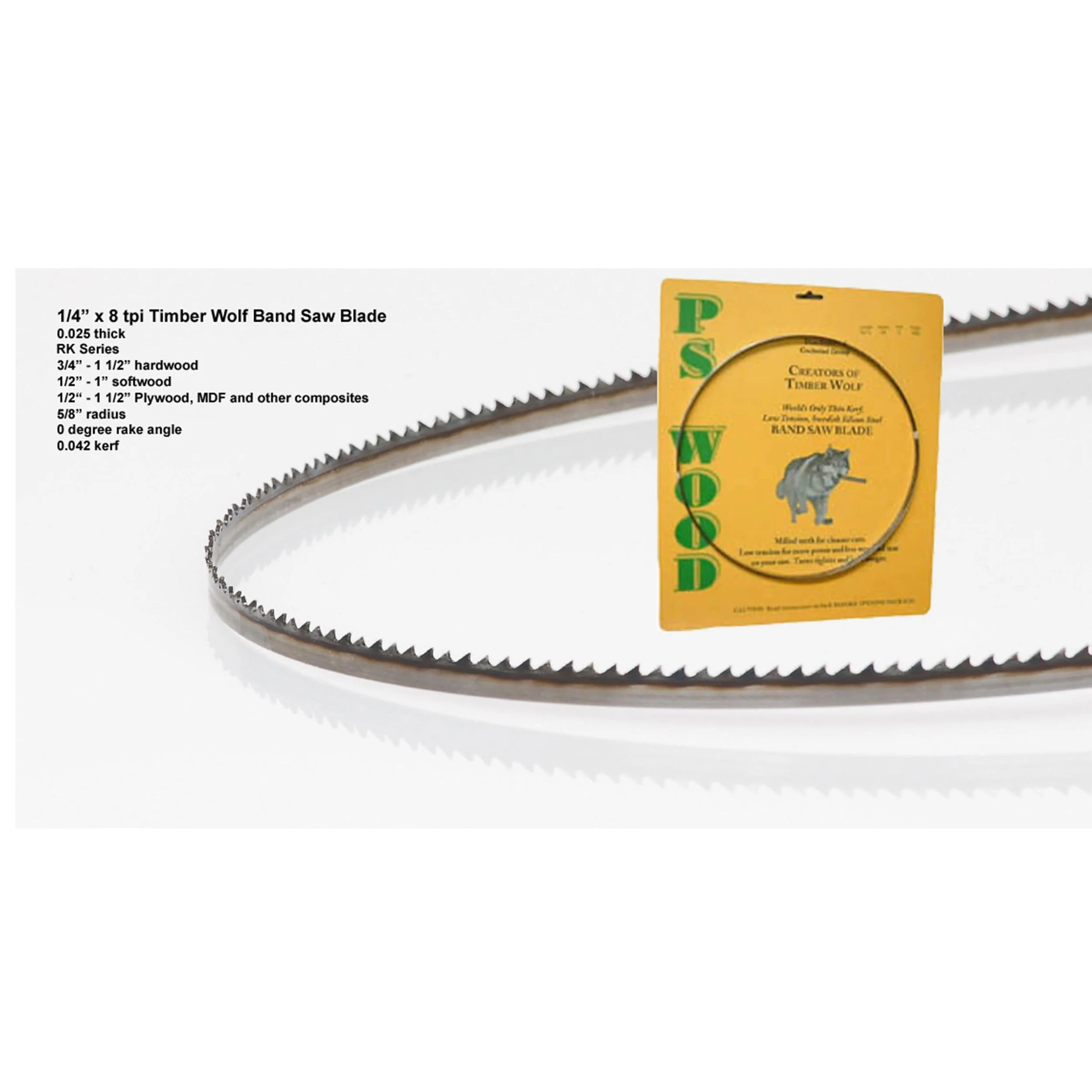 Bandsaw Blade - 70-1/2" x 1/4" x .025" x 8 TPI - Raker