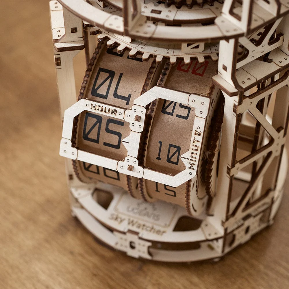 Sky Watcher Tourbillon Table Clock Wooden Craft Kit - Image 4