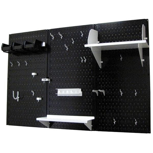 4' Metal Pegboard Standard Tool Storage Kit - Black Toolboard & White Accessories - Image 2