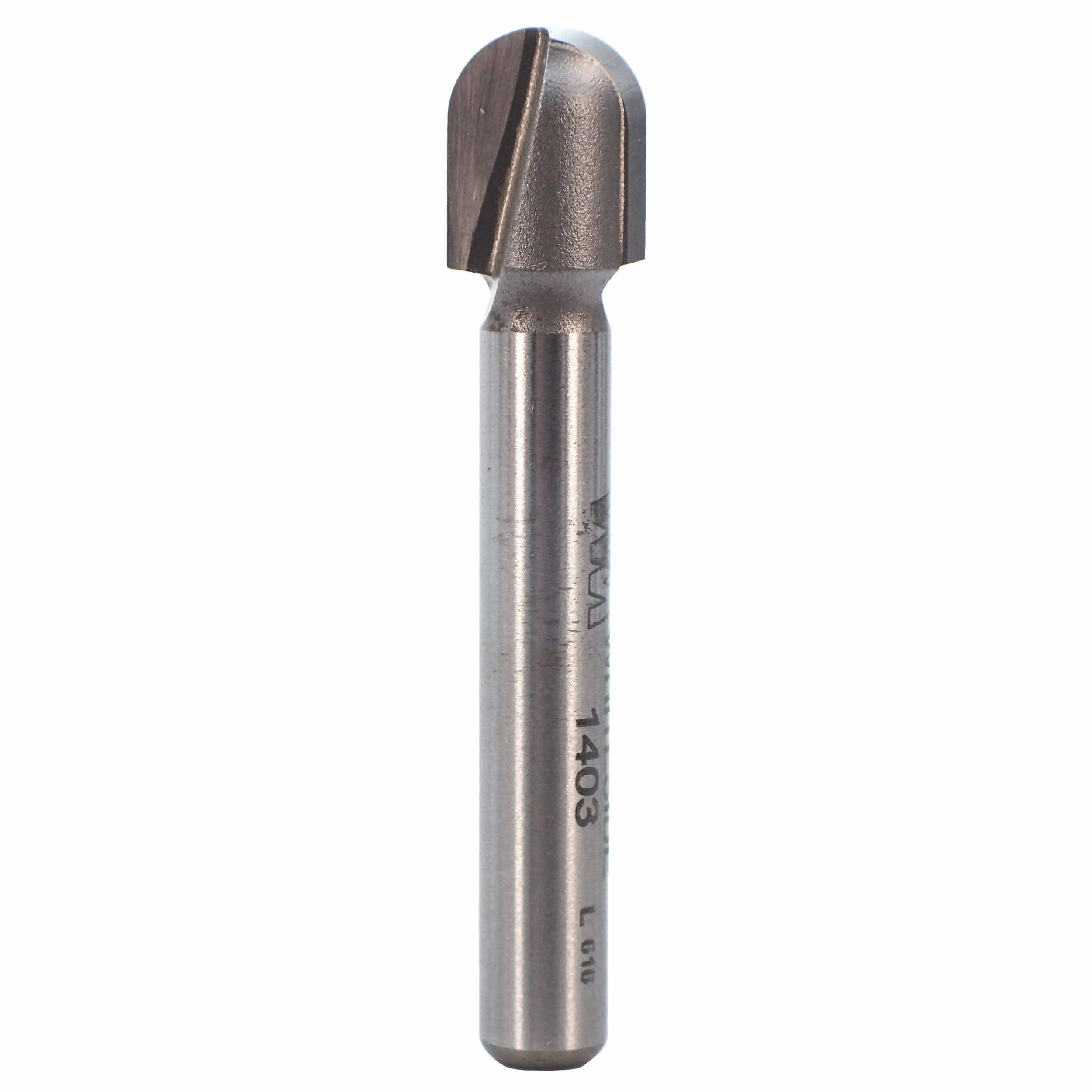 Round Nose / Core Box Router Bit - 1/4" SH