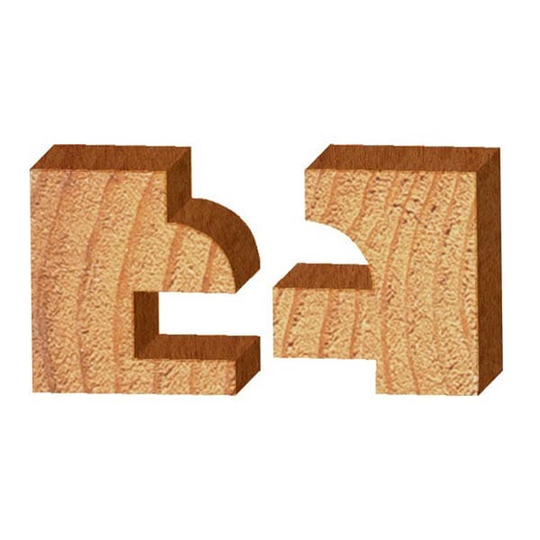 Round Stile and Rail Door Router Bit Set - 1/2" SH - 1-5/8" OD x 1" CL - 2 Piece - Image 2