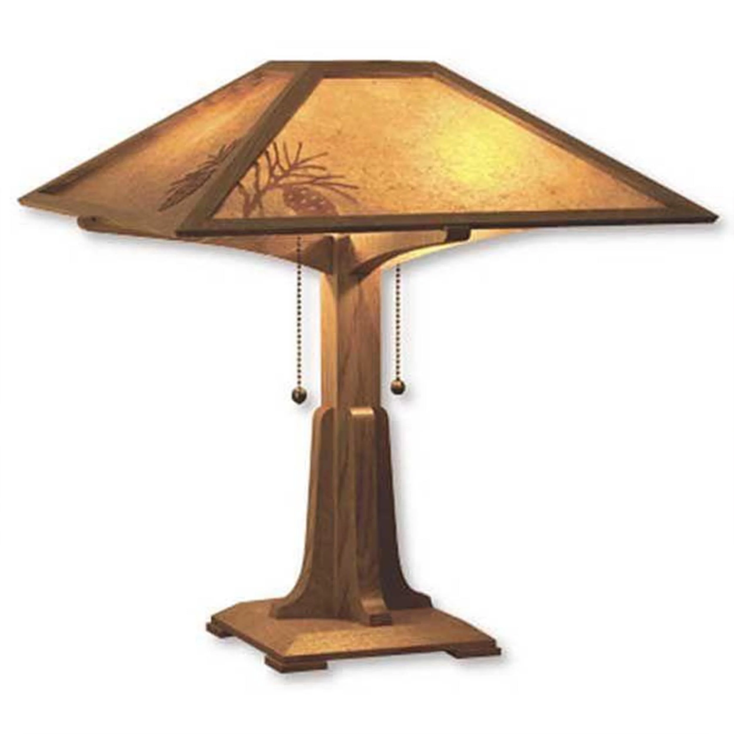 Downloadable Woodworking Project Plan to Build Arts and Crafts Table Lamp
